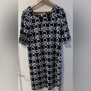 Aryeh Chain Print Black and White Dress